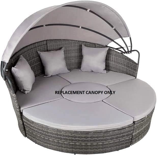 Garden Haven Rattan Daybed 210cm Grey Replacement Canopy Waterproof