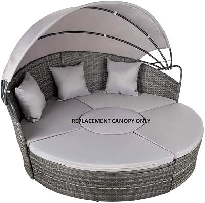 Garden Haven Rattan Daybed 210cm Grey Replacement Canopy Waterproof