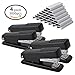 Ktrio Stapler,Office Staplers with Staples Stapler with 3000 Staples 20 Sheet Capacity Half Strip Ergonomic Metal Staplers Small Stapler Black 4 Pack