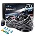 MICTUNING HD 14AWG 300w LED Light Bar Wiring Harness Fuse 40 Amp Relay ON-OFF Rocker Switch Blue(1Lead)