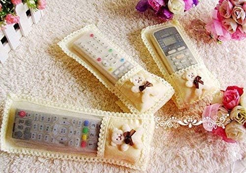 S4D Set of 3 Standard Quality Bow Knot Remote Control for Tv, Air Conditioner, D2H, Dth Remote Control Dust Cloth Cover (Assorted Color)