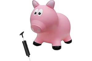 Farm Hoppers Bouncing Inflatable Animals - Award Winning Ride On Bouncy Pig Animal Jumper Toy for Children, BPA, Latex Free Plastic, Easy Use Hand Pump