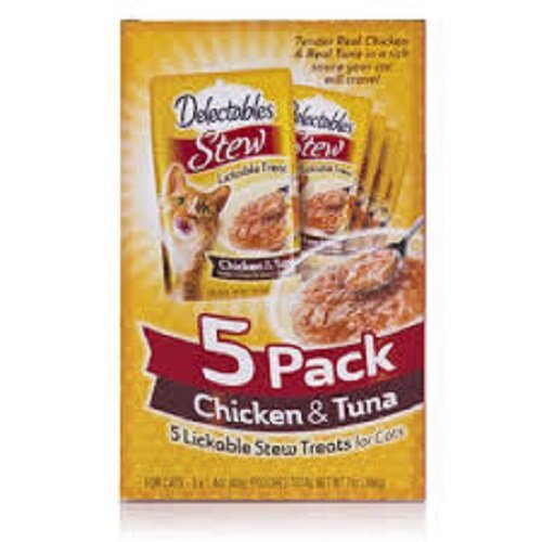 DELECTABLES STEW CHICKEN & TUNA 5 X 1.4 OZ POUCHES (2-BOXES)(5 X 1.4 OZ POUCHES EACH BOX)( TOTAL NET WT 14 OZ)