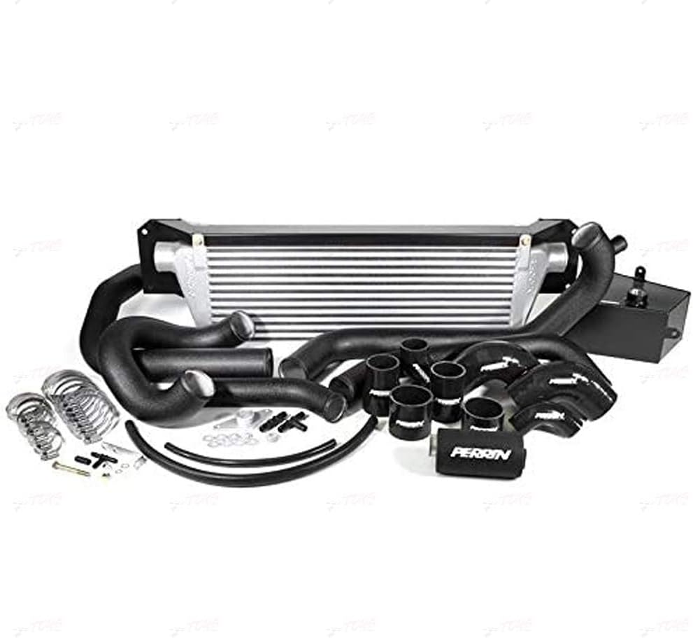 Perrin Performance PSP-ITR-438-2BK/BK Black Boost Tube (Performance 2015-2017 Subaru Sti Front Mount Intercooler with Silicone Coupler