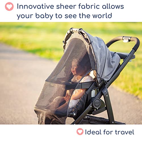 Sun Shade for Strollers (Large). Universal Adjustable SPF 30+ Sunshade