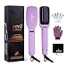 MEXITOP Ionic Hair Straightener Crescent Brush Comb,MCH Ceramic Heating, LED Display, Adjustable Temperatures, Anti Scald Hair Straightening for All Hair Types/4 Bonus Included/Matt Purple