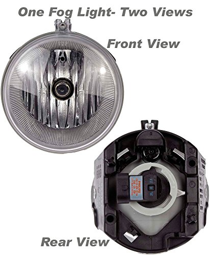 APDTY 034912 Fog Light Lamp Housing & Bulb Fits Front Left or Right 2005-2009 Dodge Dakota 07-09 Durango 05-10 Jeep Grand Cherokee Commander Mitsubishi Raider Chrysler Aspen 300 (Replaces 4805859AB)