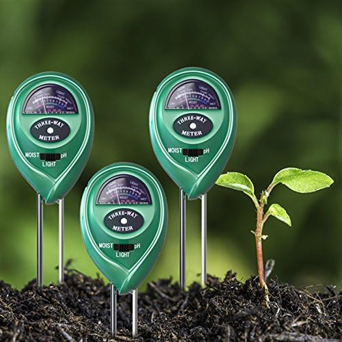 Soil PH Meter 3 Pack, Heggy 3-in-1 Soil Moisture Tester Kits, Light &amp; pH Acidity Plant Tester for Indoor &amp; Outdoor Plants, PH Meter for Soil (No Battery Needed)