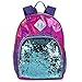 Holographic Laser Leather Reversible Sequin Backpacks for Women and Girls, with Water Bottle Holder, Padded Straps (Dark Pink)