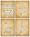 Original Pool Billiards Patent Art Prints - Set of Four Photos (8x10) Unframed - Makes a Great Game Room or Man Cave Decor and Gift for Pool Players Under $20