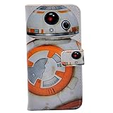 Unique BB-8 Droid Pattern Leather Wallet Credit Card Holder Pouch Flip Stand Case Cover For Apple iphone 5 5S SE