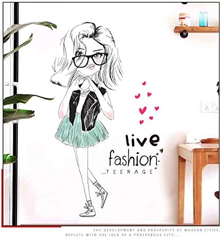 WOCACHI Wall Stickers Decals Cute DIY Lovely Girl Art Wall Stickers for Kids Rooms PVC Wall Decals Home Decor Art Mural Wallpaper Peel & Stick Removable Room Decoration Nursery Decor