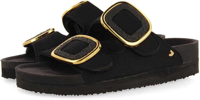 Sandálias Bio Style Pretas com Ornamento de Joias para Mulheres BUDAORS