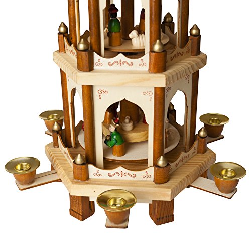 BRUBAKER Wooden Christmas Pyramid 18 Inches 3 Tier Carousel