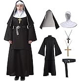 BPURB Womens Nun Costume Nun Outfit for Halloween Party