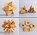 DOYOLLA 3d Wooden Cube Brain Teaser Puzzle Bundle of 6
