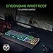TEWELL Gaming Mechanical Keyboard, Customizable RGB Backlit, 104 Anti-ghosting Keys, Quick-Response & Quiet Black Switches and Multimedia Control for PC and Desktop Computer, with Removable Hand Restthumb 3