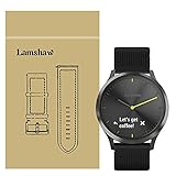 Lamshaw Classic Silicone Sport Replacement Straps for Garmin Vivomove HR/Garmin Vivoactive 3 (Silicone-Black)