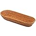 MyGift 15 Inch Rattan Bread Basket, Long Woven Tabletop Serving Platter, Brown
