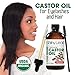 Organic Castor Oil For Eyelashes and Eyebrows (4oz), Hexane Free, Prevents Hair Breakage & Fall, Thickens Eyelashes, Natural Moisturizer