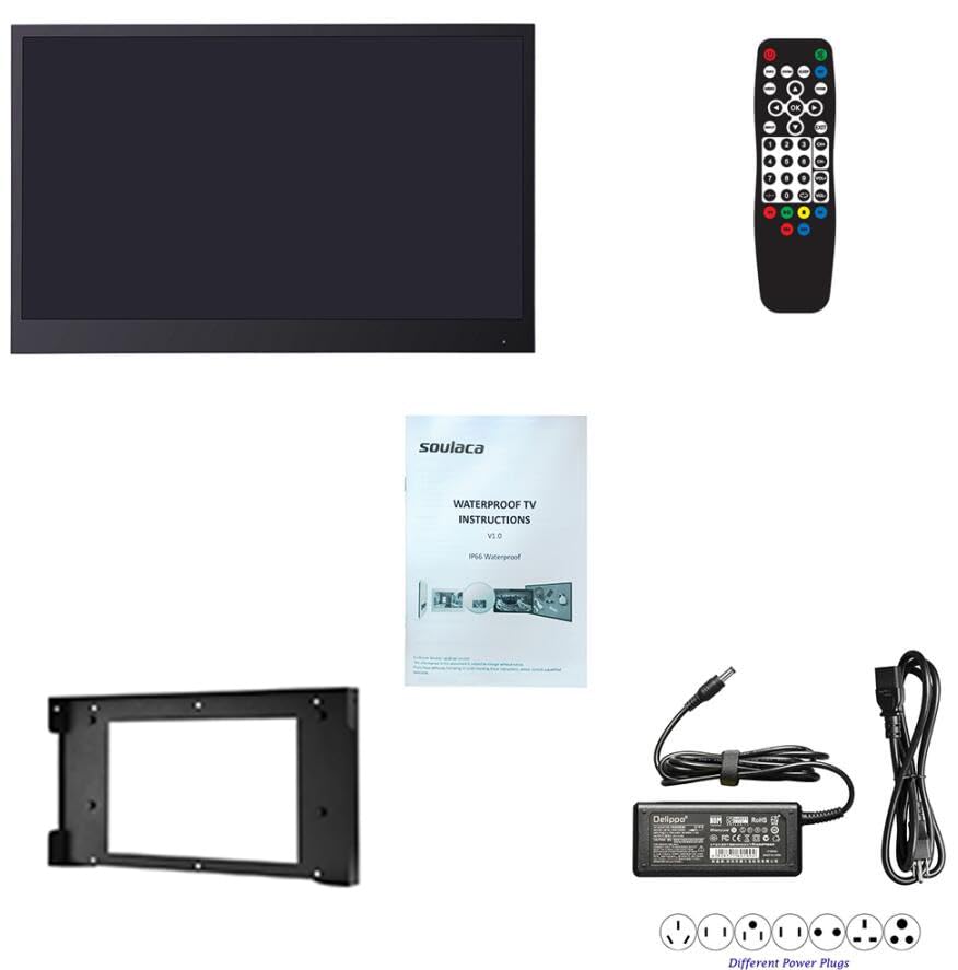Soulaca 27 inches Black Color Smart Bathroom Waterproof IP66 LED TV Android DTV (ATSC) Built-in WiFi Bluetooth IP66 Waterproof Model