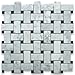 Stone Center Online Carrara White Marble 1x2 Basketweave Mosaic Tile w/Nero Marquina Black Dots Polished Kitchen Bath Wall Floor Backsplash Shower (1 Sheet)