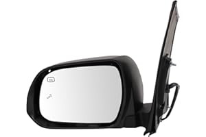 TRQ Driver Side Mirror Assembly Power Heated Blind Spot Foldaway Paint to Match Compatible with 2013-2017 Toyota Sienna