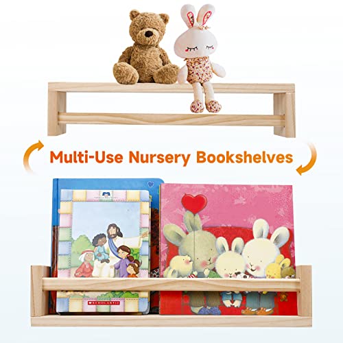 Nursery Book Shelves Wall Bookshelf for Kids Room Wood Floating