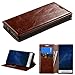 Sharp AQUOS Crystal 306 Case - Sharp AQUOS Crystal Executive Business Leather Flip Case with Kickstand - for Sharp AQUOS Crystal 306 (Brown Executive Leather Pouch)