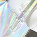 Ofila Holographic PU Tote Handbag Large Hologram Shopper Laser Shoulder Bag for Women, Silver