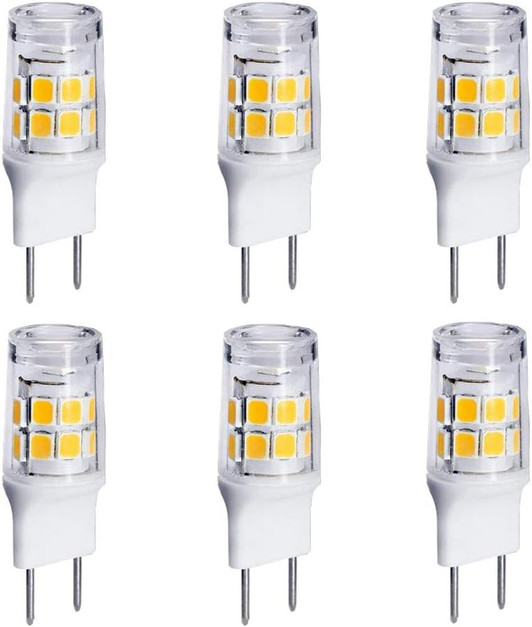 JCD T4 Bi-Pin JBM7195 WB36X10213 Microwave Light G8 120V 20W Bulb | GY8.6 Bulb Replacement for Halogen GE Oven Parts WB25X10019 WB08X10050 WB36X10246 (6-Pack, Daylight White) AC110V-130V