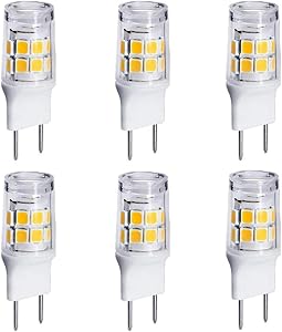 JCD T4 Bi-Pin JBM7195 WB36X10213 Microwave Light G8 120V 20W Bulb | GY8.6 Bulb Replacement for Halogen GE Oven Parts WB25X10019 WB08X10050 WB36X10246 (6-Pack, Daylight White) AC110V-130V