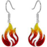 PELOVNY Women's Earrings Flame Fire Earrings for Women S925 Sterling Silver Nature Fire Nation Drop Dangle Earrings for Women Girlfriend Lover