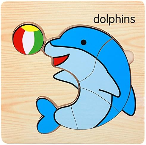 Kids Puzzles Toys, Wooden Animals Fancy Education Learning Intelligence Toys