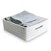 BINO T-Weave Woven Plastic Storage Basket, Medium (White)