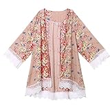 Froomer Women Vintage Floral Boho Shawl Kimono Cardigan Loose Chiffon Blouse