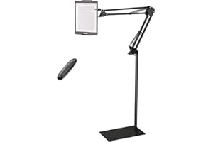 Debtrop Kindle Holder Stand with Remote Page Turner, Bed Holder with Remote（Deep Black）