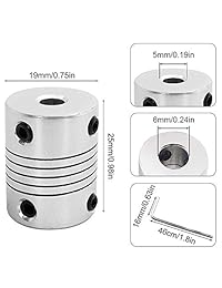 Magic&Shell - Juego de 2 acopladores de eje D19 x L25 de aluminio para impresoras 3D, accesorios CNC Stepper Motor Encoders Engravation Machine Z Axis Flexible Shaft Coupling