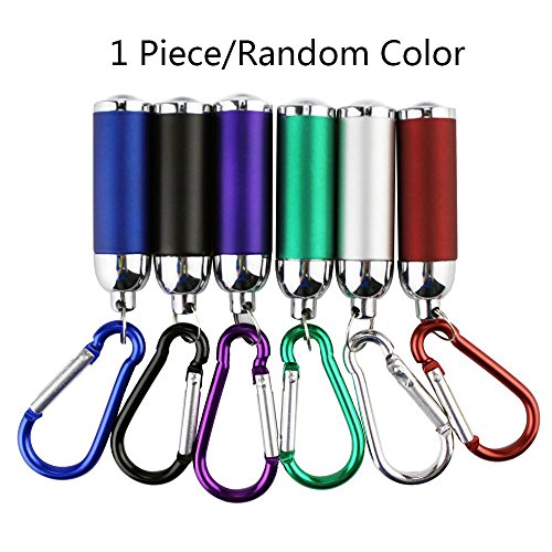 Ezyoutdoor 1 Piece Mini LED Adjustable Focus Flashlight Super Bright Key Ring Bright Torch White Light for Home Travel Outdoor ,Random Color