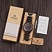 Shangdongpu Men's Wooden Watch,Dark Sandalwood Watch with Wooden Band and Japan Quartz Movement for Men Luxury Design