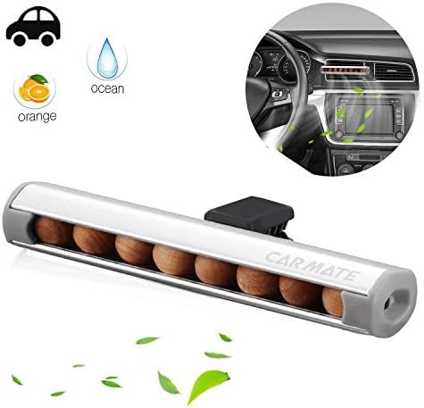 Car Air Freshener CQRMQTE Car Air Diffuser Solid Perfume, GM Deodorant, Bedroom, Office, Travel Persistent Aromatic Export Decorating Creative Wooden Bead Car Air Purifier Aluminum Alloy (Silver)
