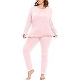 COOTRY Plus Size Thermal Underwear for Women Long Johns Fleece Lined Base Layer Top and Bottom Sets