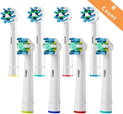 Toothbrush Replacement Heads Refill for Braun Oral-B Electric Toothbrush Pro 1000 Pro 3000 Pro 5000 Pro 7000 Vitality Floss Action + Cross Action 8 Pcs