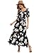 Beyove Women's Bohemian Dress Split Tie-Waist Vintage Print Floral Boho Maxi Dress