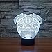 SUPERNIUDB Cute Pug Dog Night Light Baby Animal Led Lights Table Lamps for Home Decor Promotional Gifts for Kids