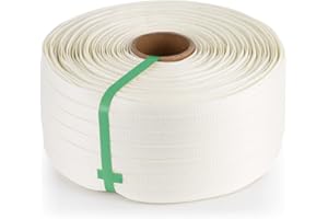 Flyrivergo 3/4" x 1640'(500m) Woven Cord Strapping Roll, 2500lbs Break Strength, Heavy Duty Banding Pallet Strapping (1 Roll) (2500lbs)