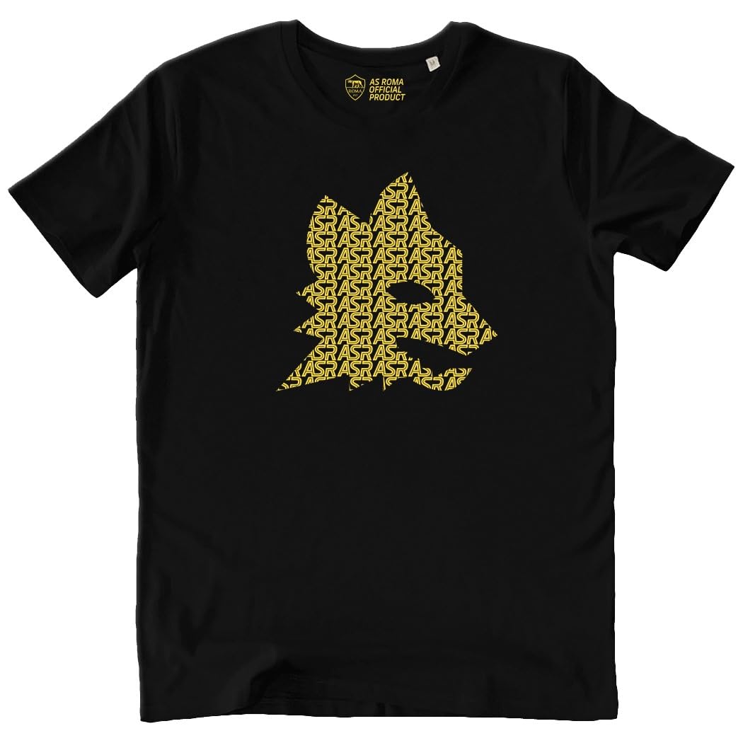 AS Roma Adult T-Shirt Turtleneck Printed Stadium Black - XL