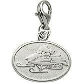 Snowmobile Charm With Lobster Claw Clasp, Charms for Bracelets and Necklaces