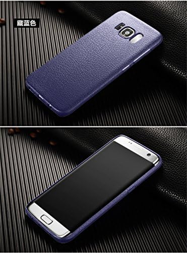 Galaxy S8 Plus Case Soft Silicone Hybrid Ultra Thin Leather Case for Samsung Galaxy S8 Plus 6.2'' Flexible TPU Slim Cover WolfSay (Blue Leather)