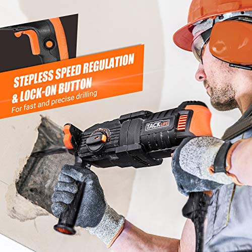 TACKLIFE 7.0 Amp Rotary Hammer Drill, 1Inch SDSPlus, 2.8J Impact